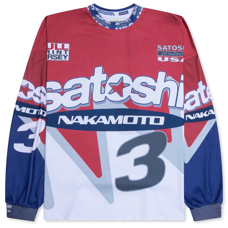 SATOSHI NAKAMOTO SPEEDWAY LONGSLEEVE RED