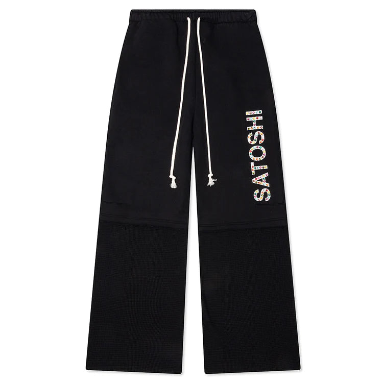 SATOSHI NAKAMOTO
STUDDED DOUBLE LAYER SWEATPANT - BLACK