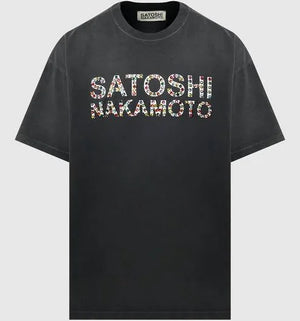 SATOSHI NAKAMOTO STUDDED LOGO TEE