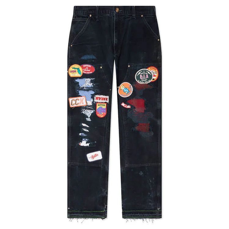 BETTER WITH AGE COLLEEN DOUBLE-KNEE REPAIR TROUSER BLACK