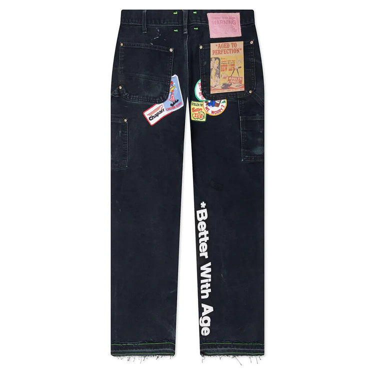 BETTER WITH AGE COLLEEN DOUBLE-KNEE REPAIR TROUSER BLACK