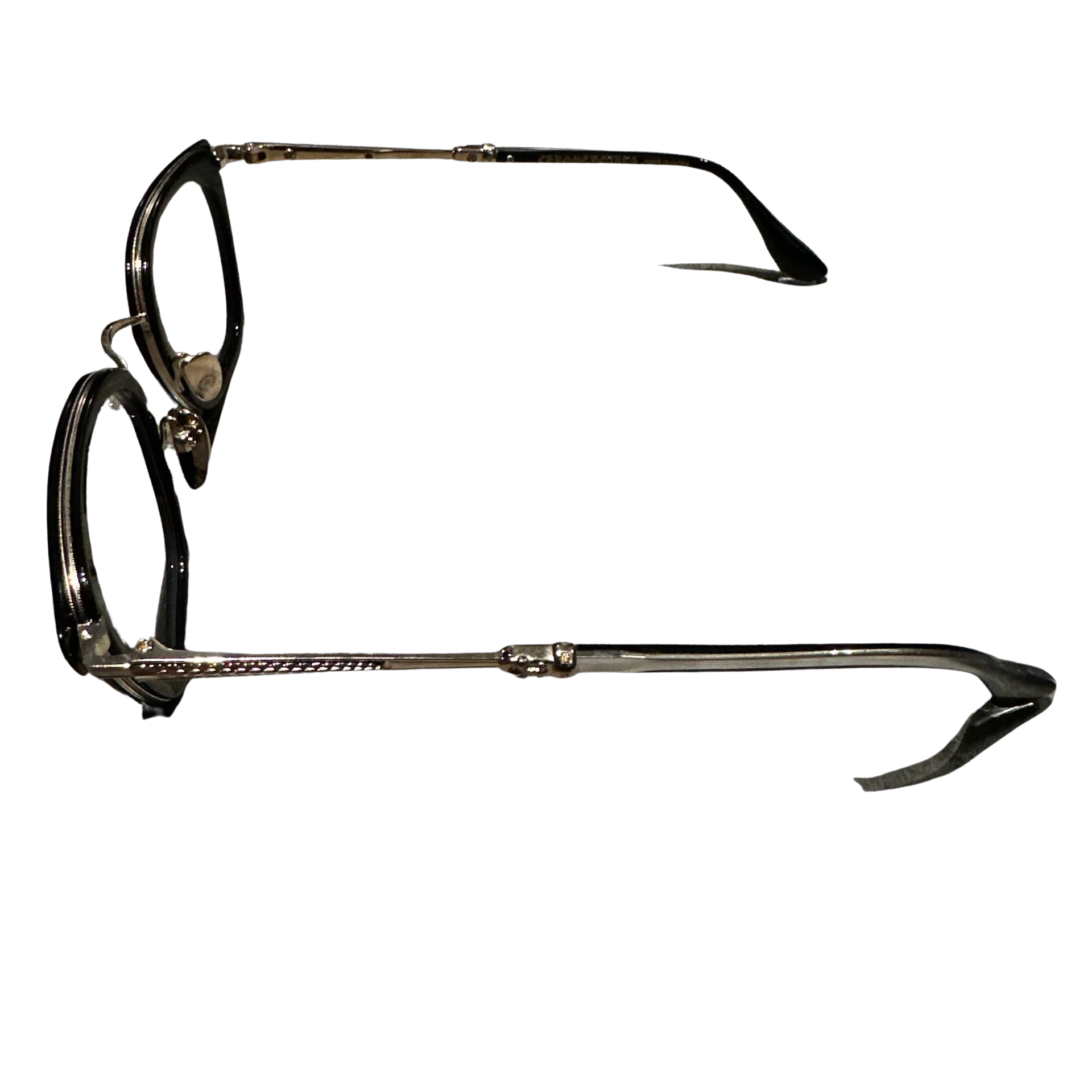 CHROME HEARTS STRAPADICTOME BLACK/GOLD PLATED GLASSES