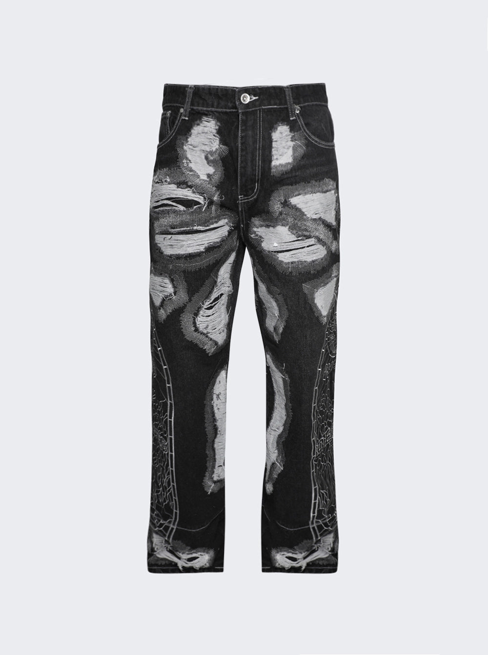 WHO DECIDES WAR DARNING SIDE EMBROIDERY PANT COAL