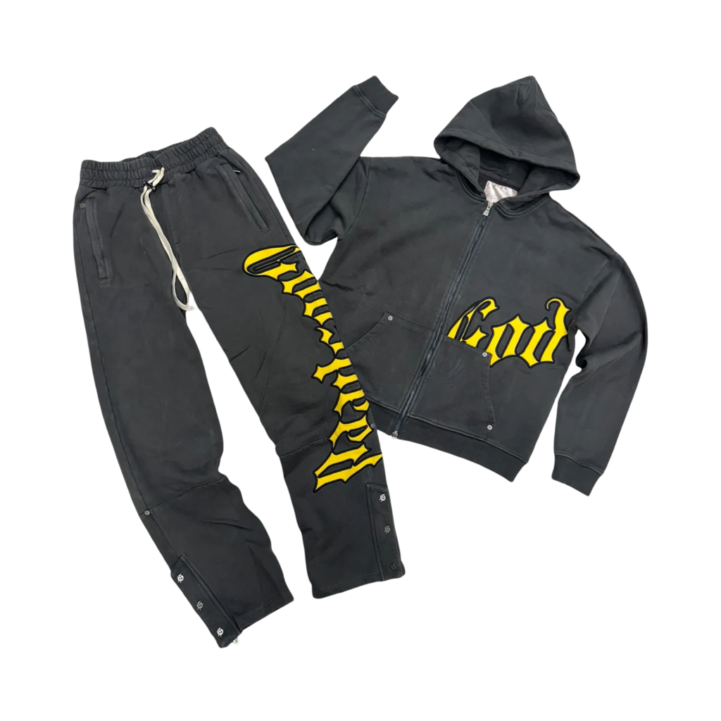 GODSPEED OG LOGO SWEATSUIT V2 CHARCOAL/YELLOW