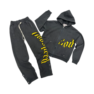 GODSPEED OG LOGO SWEATSUIT V2 CHARCOAL/YELLOW