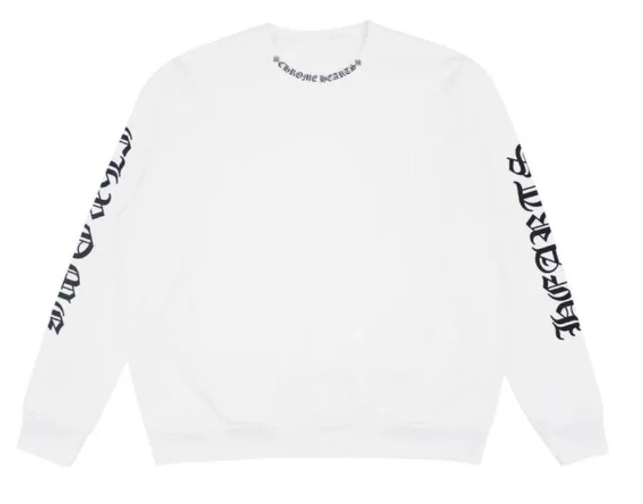 Chrome Hearts Neck Logo Crewneck White