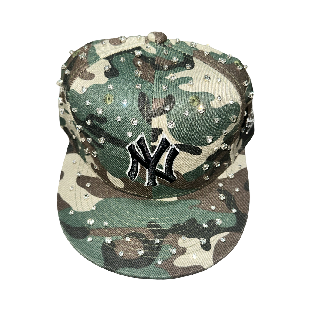 New York Camo Rhinestone SnapBack Hat
