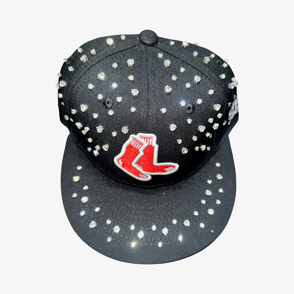 Chicago Red Sox Black Rhinestone SnapBack Hat