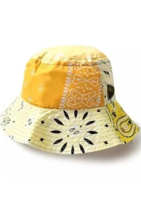 Kapital Bandana Patchwork Bucket Hat Yellow