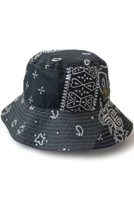 Kapital Bandana Patchwork Bucket Hat Black