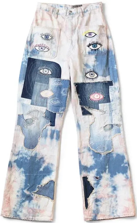 Kapital 14oz Denim 5P Tie-Dye Rat Flare Pants