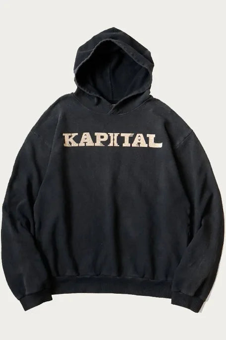 Kapital Fleece Hooded Sweatshirt Black