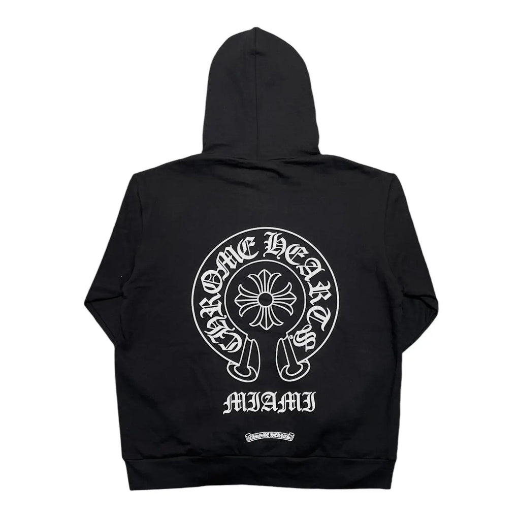 Chrome Hearts Miami Exclusive Horseshoe Logo Hooded Sweatshirt Black