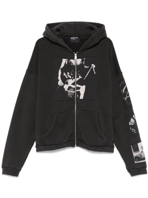 ENFANTS RICHES DÉPRIMÉS
Oversized Printed Cotton-Jersey Zip-Up Hoodie