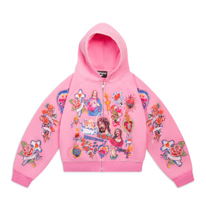 We Are Righteous
RISEN KING CROPPED ZIP UP PINK