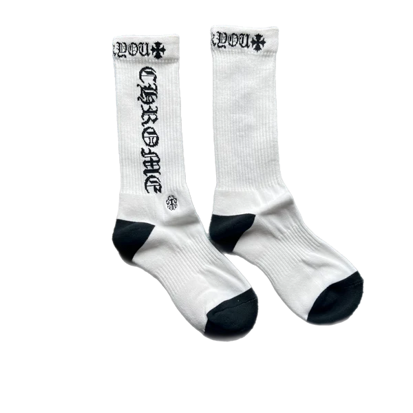 CHROME HEART SOCKS WHITE/BLACK FUCK YOU