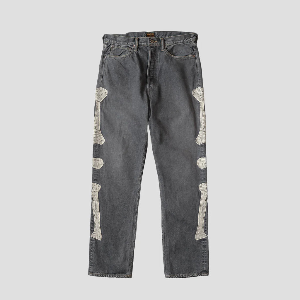 Kapital 14OZ BLACK DENIM BONE 5P OKABILLY JEANS