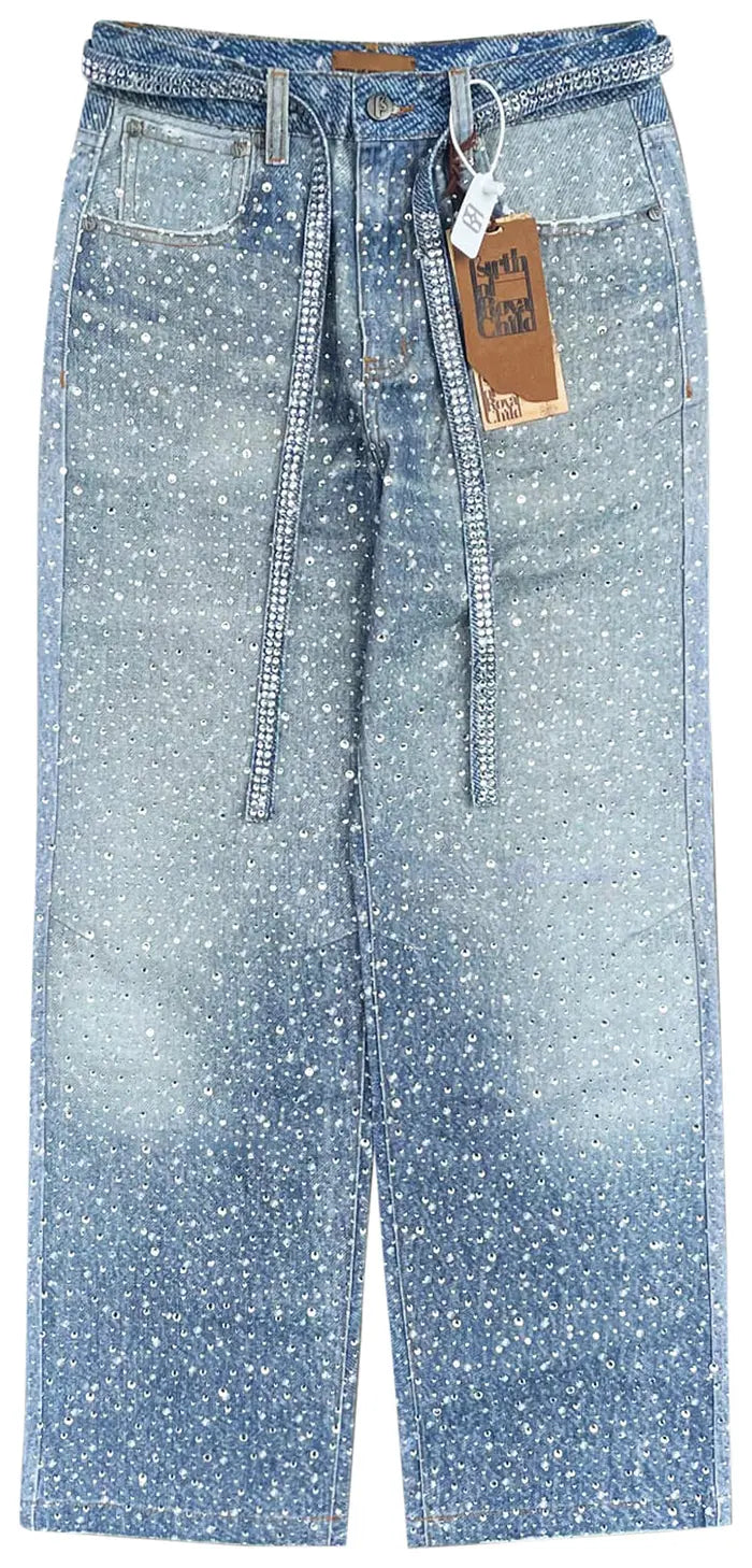 Birth Of Royal Child 3D Printed Washed Swarovski Diamond Jean 'Blue'