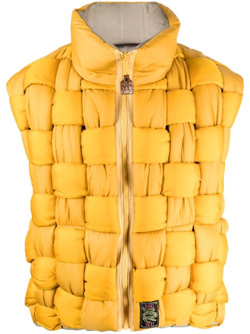 KAPITAL YELLOW RIPTOP WEAVE VEST