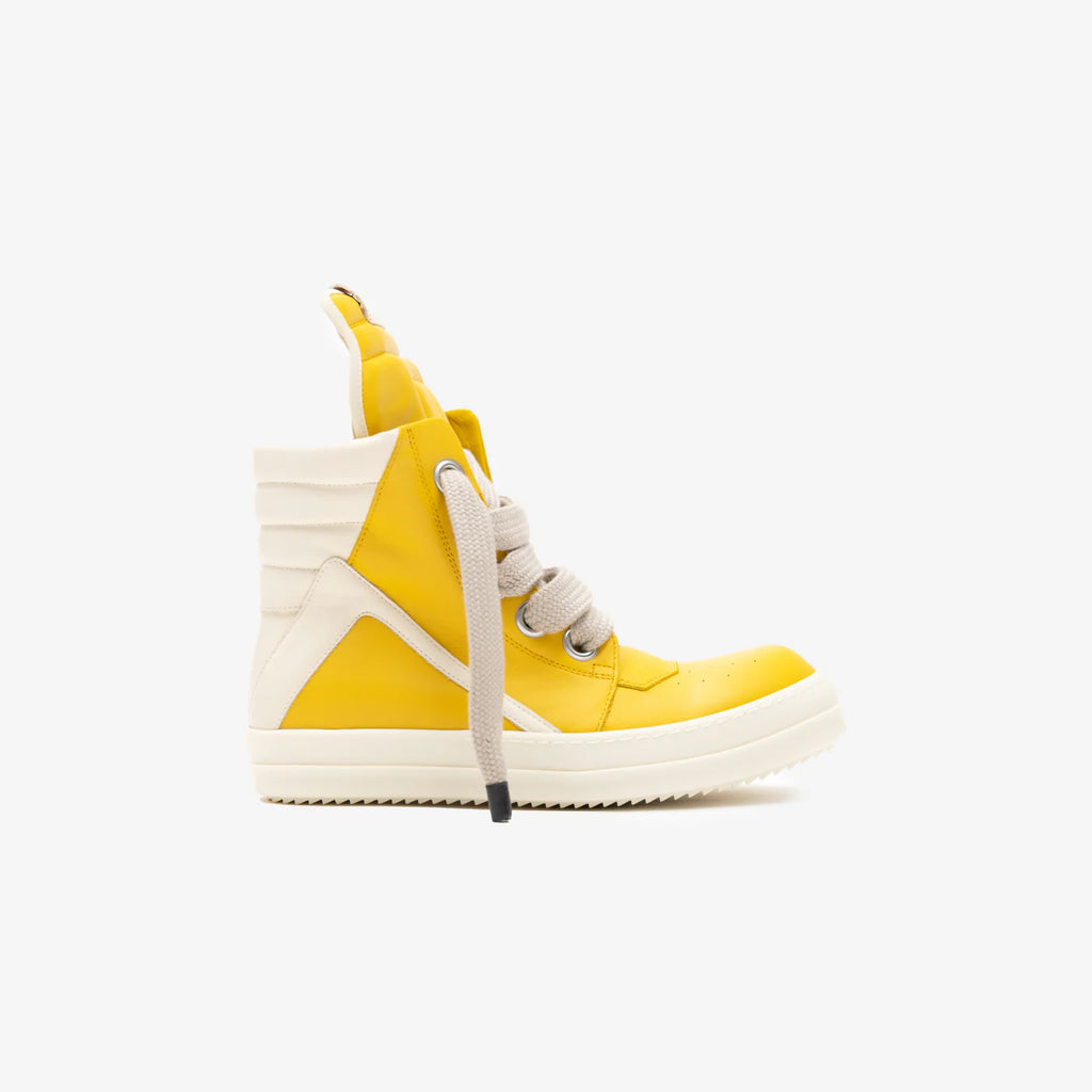 RICK OWENS LEMON GEOBASKET JUMBOLACE SNEAKERS