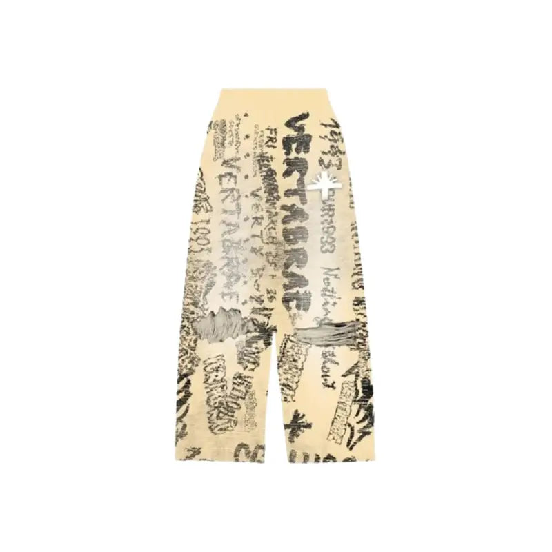 VERTABRAE IVORY GRAFFITI SWEATPANTS