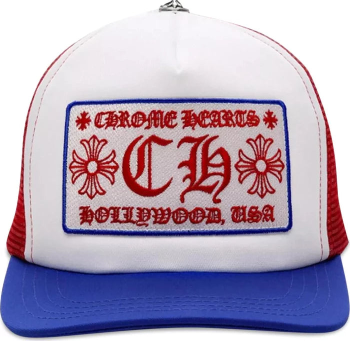 Chrome Hearts Hollywood USA Trucker Hat 'Blue/White/Red'