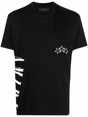 AMIRI BLACK LOGO STAR SHORT SLEEVE