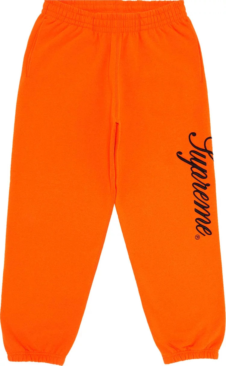 Supreme Embroidered Script Sweatpant 'Bright Orange'