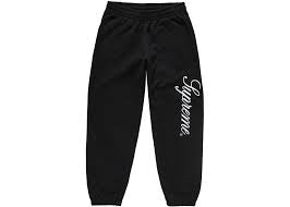 Supreme Embroidered Script Sweatpant BLACK