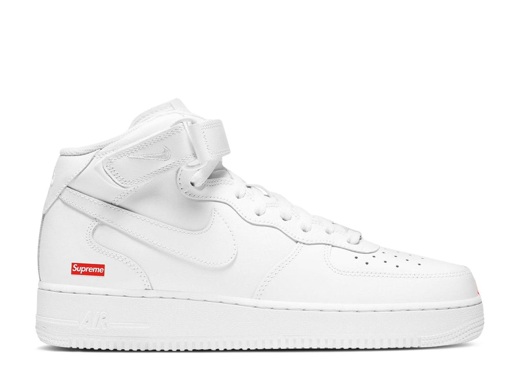 NIKE SUPREME X AIR FORCE 1 MID 'BOX LOGO - TRIPLE WHITE'