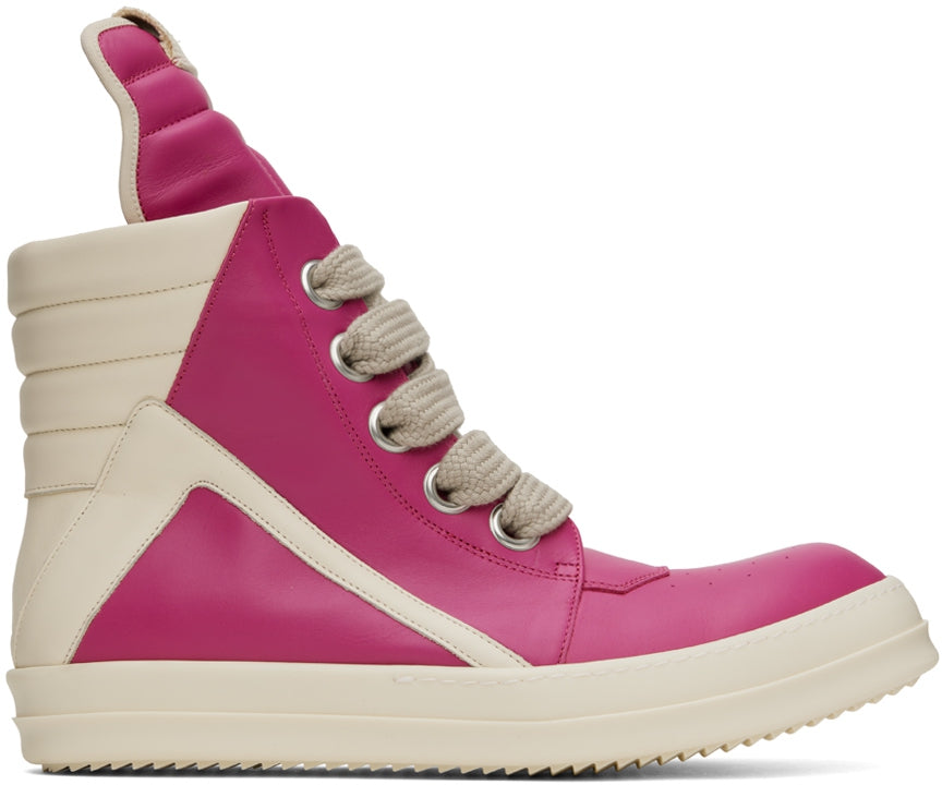 RICK OWENS Pink & Off-White Porterville Jumbolaced Geobasket