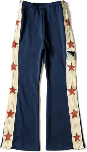 Kapital Jersey Flare Star Track Pants Blue