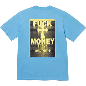 SUPREME FUCK MONEY TEE BRIGHT BLUE