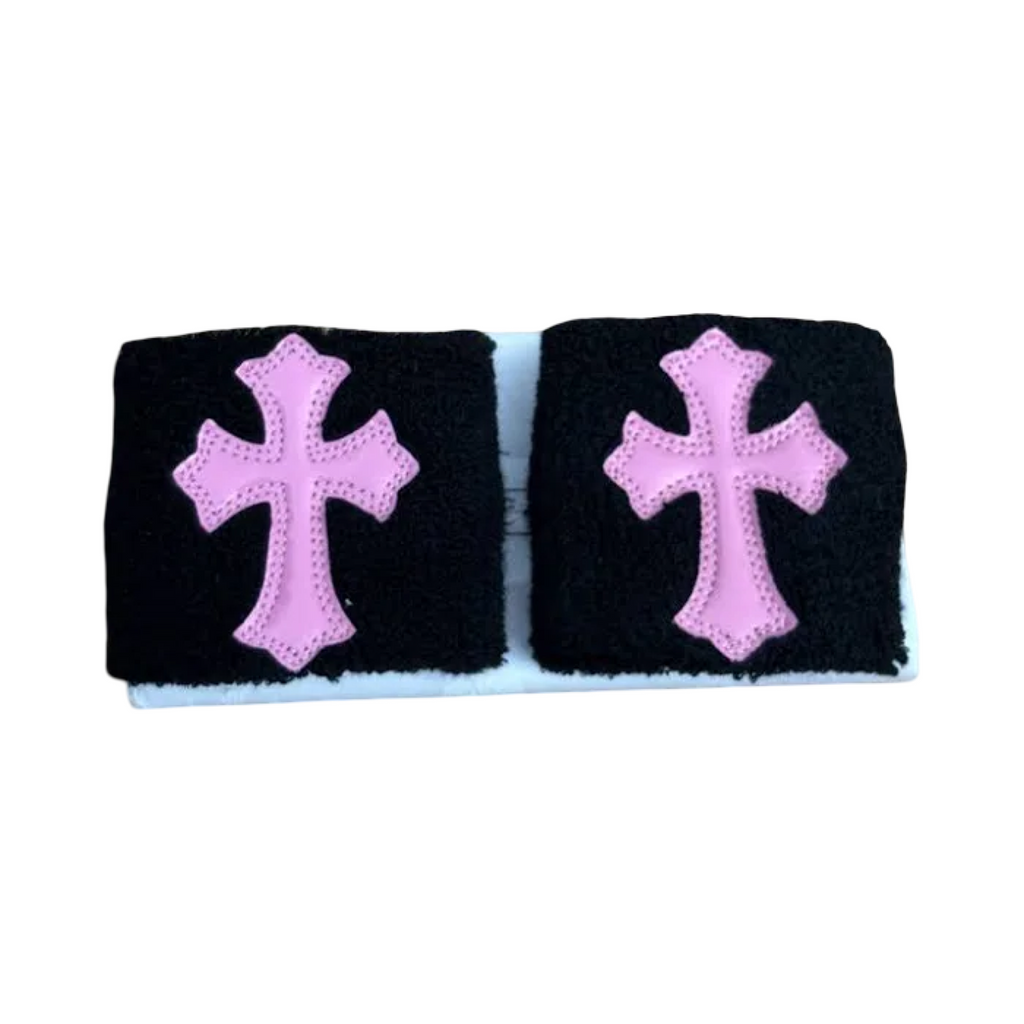 CHROME HEARTS PATENT LEATHER SWEATBANDS BLACK/PINK