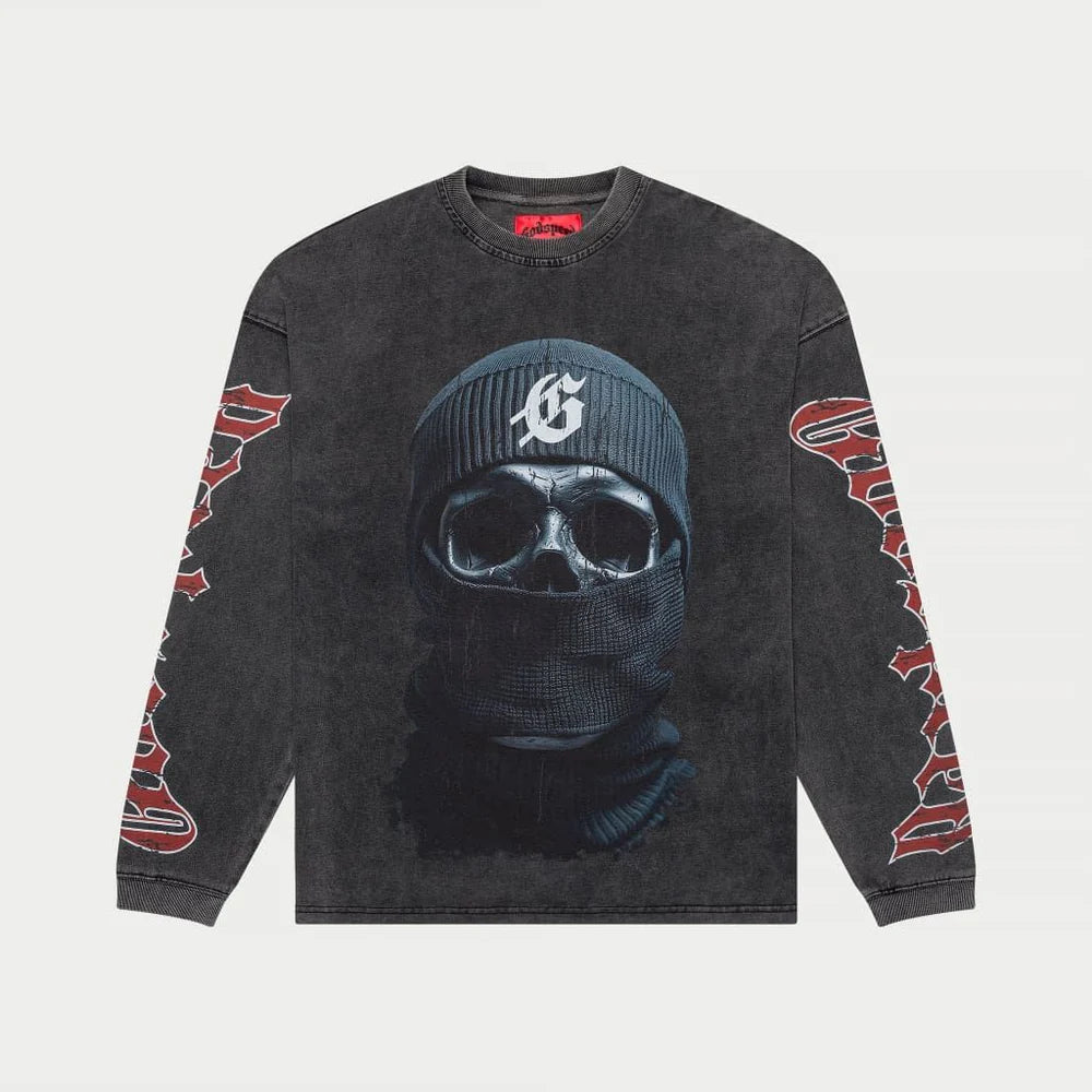 GODSPEED GREY WASH 'BALACLAVA SZN' LONG SLEEVE T-SHIRT