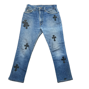 Chrome Hearts Levi Jeans Black Patch