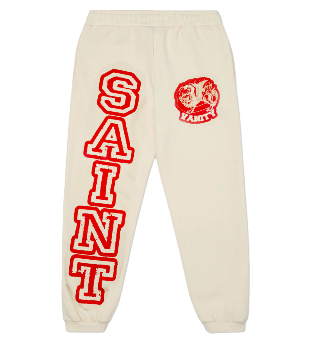 SAINT VANITY LOGO SWEATPANTS CREAM