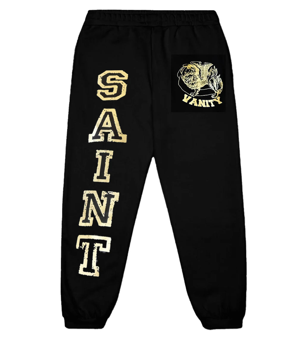 SAINT VANITY LOGO SWEATPANTS BLACK