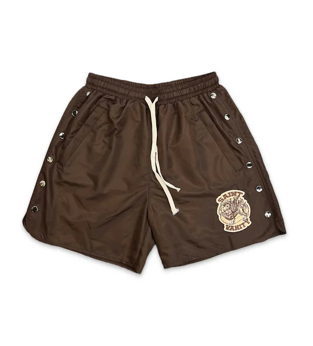 Saint Vanity Nylom Shorts Set Brown