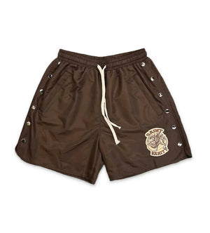Saint Vanity Nylom Shorts Set Brown