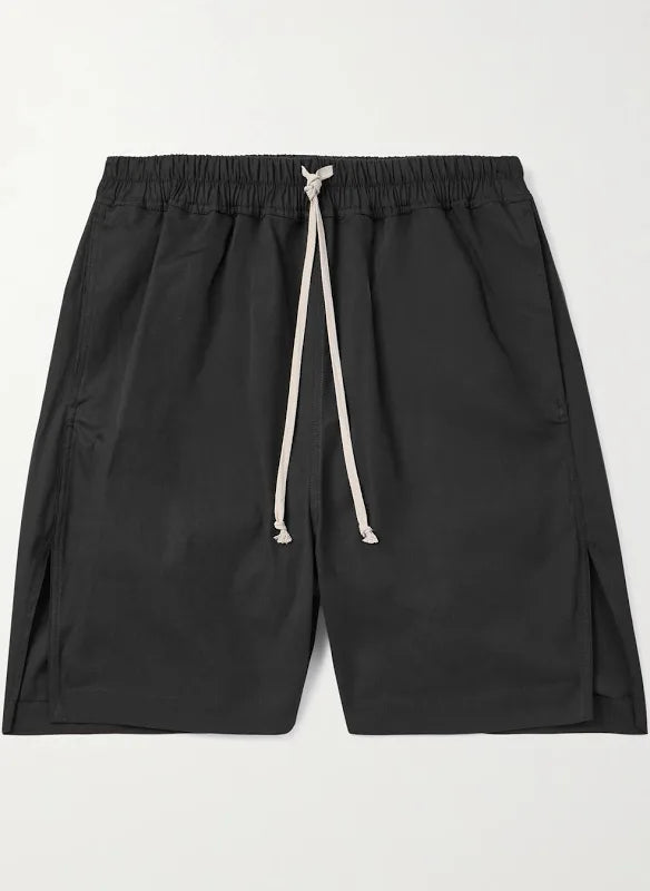 RICK OWENS Straight-Leg Stretch-Cotton Poplin Drawstring Shorts
