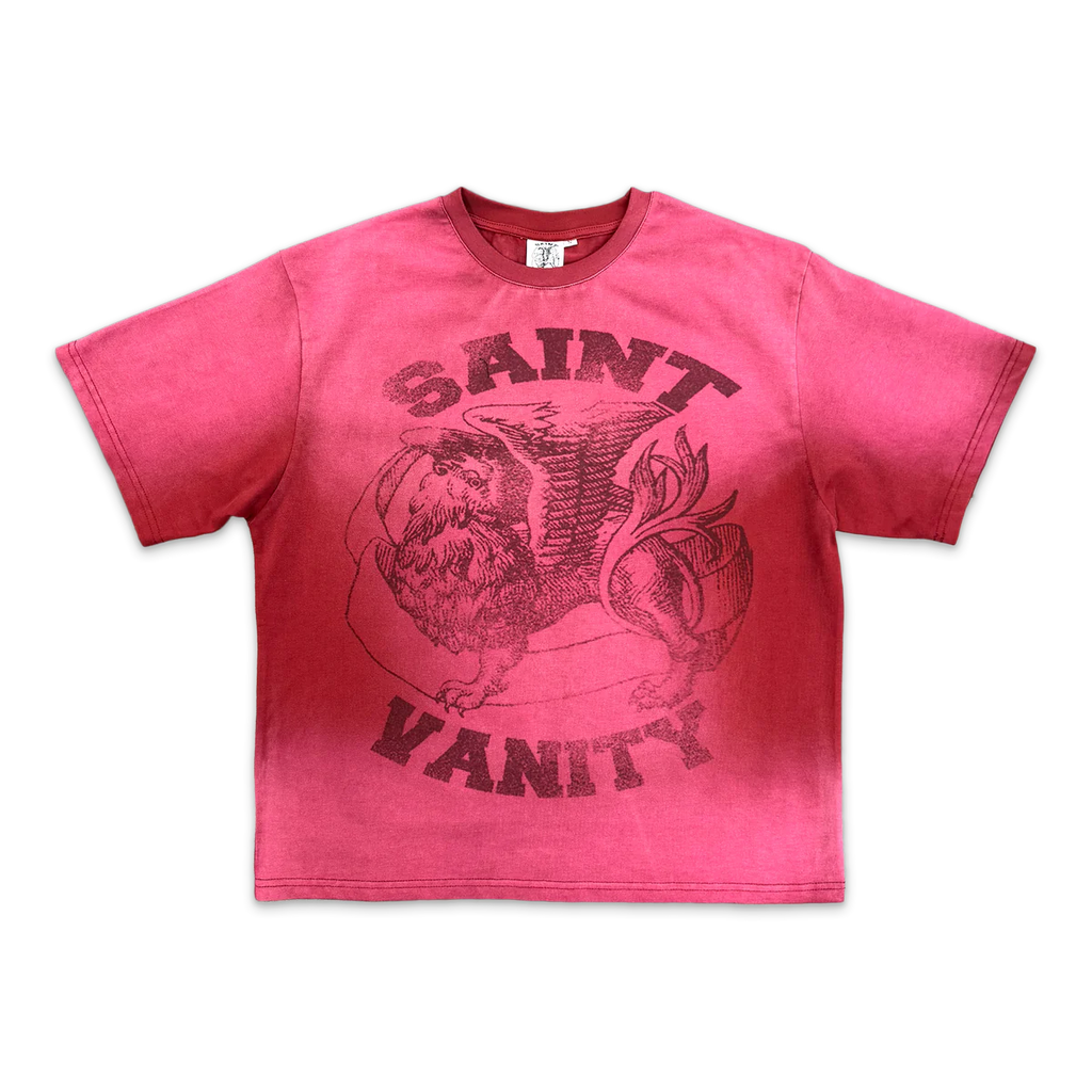 Saint Vanity Burgandy Logo Tee “Dissolve Red”