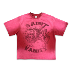 Saint Vanity Burgandy Logo Tee “Dissolve Red”