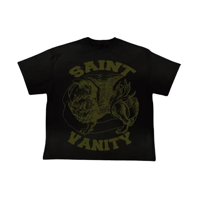 SAINT VANITY BLACK/GREEN GRIFFIN TEE