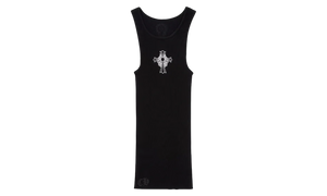 CHROME HEARTS HAIRY CROSS RIB BLACK TANK