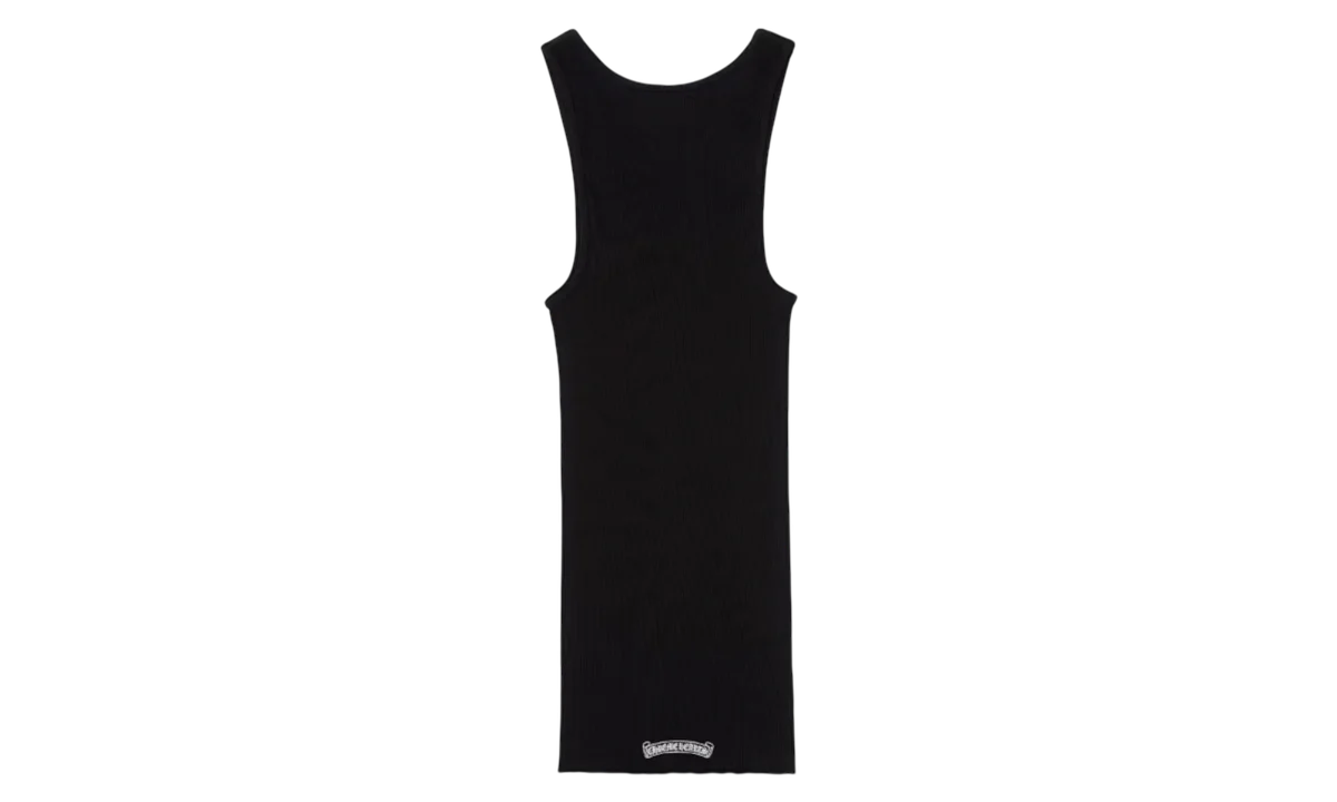 CHROME HEARTS HAIRY CROSS RIB BLACK TANK