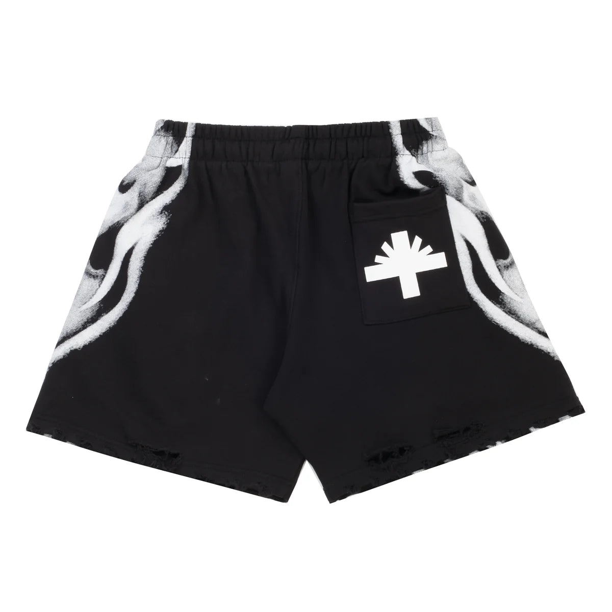 Vertabrae Skull Face Shorts Black White