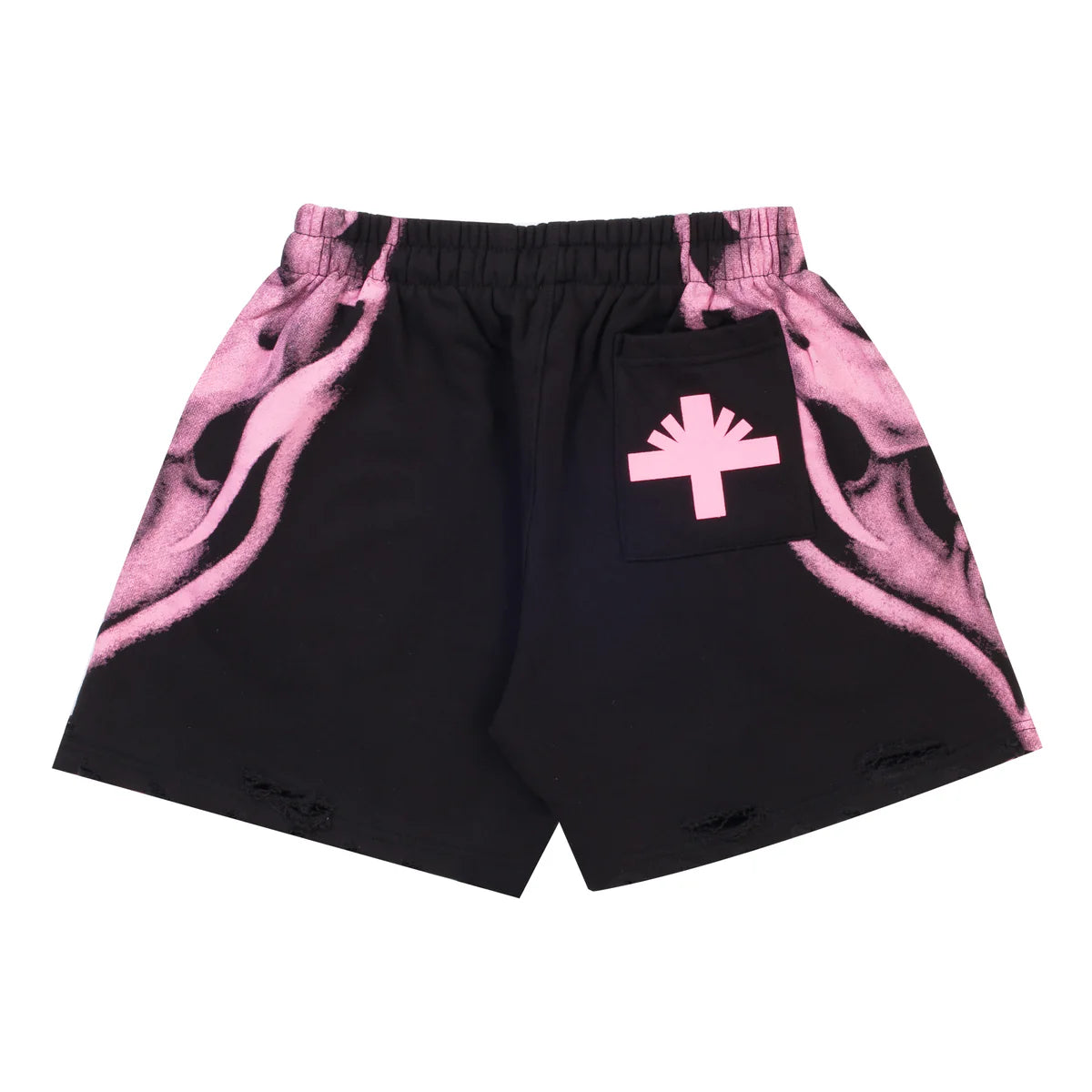 Vertabrae Skull Face Shorts Pink White