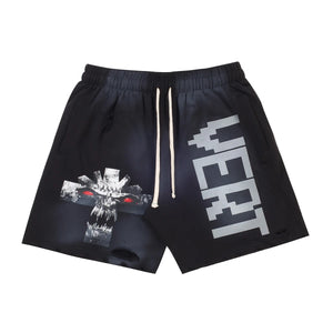 Vertabrae Vonster Cross Sweatshorts Black