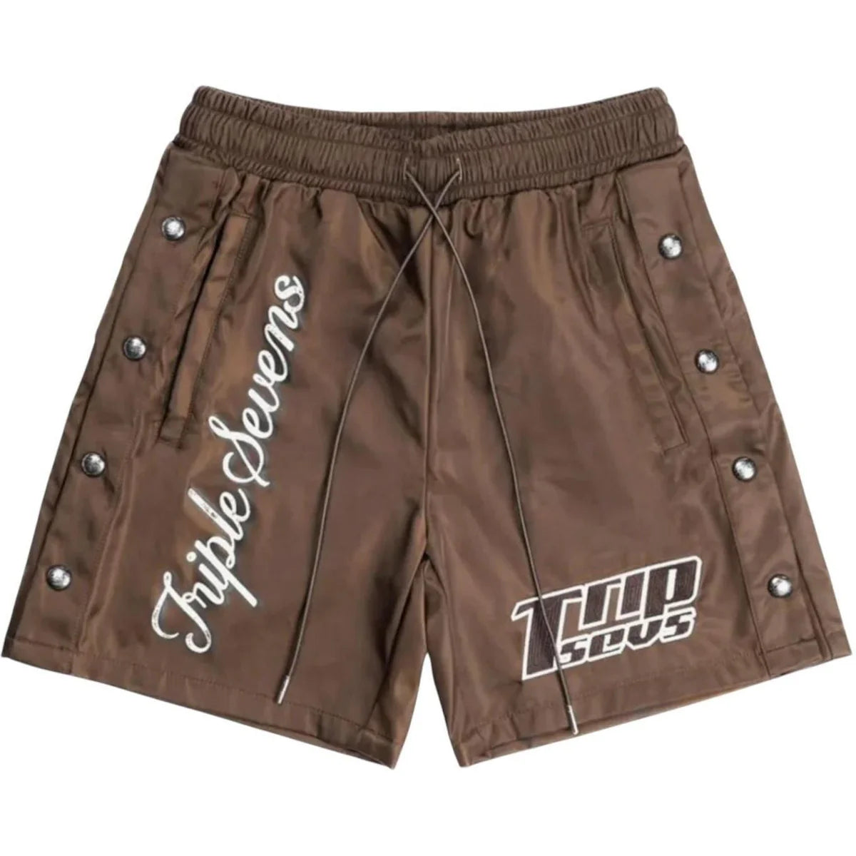 TRIPLE SEVENS X SNIPER GANG 7SNIPER NYLON BUTTON UP BROWN SET